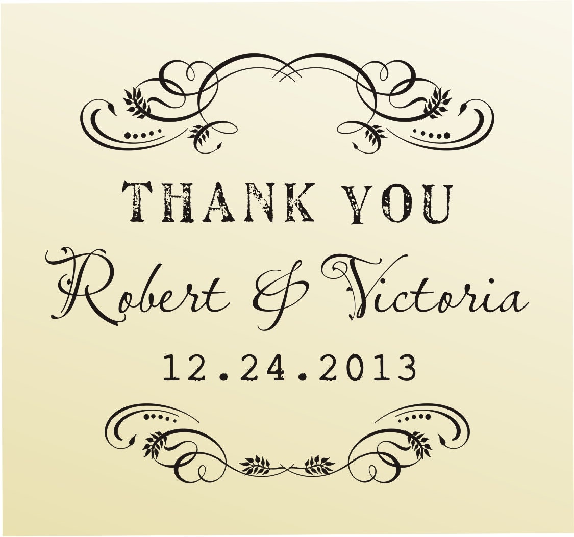 THANK YOU vintage design typewriter font rubber stamp clear block mounted -style 6020THANKYOU  - custom wedding stationary