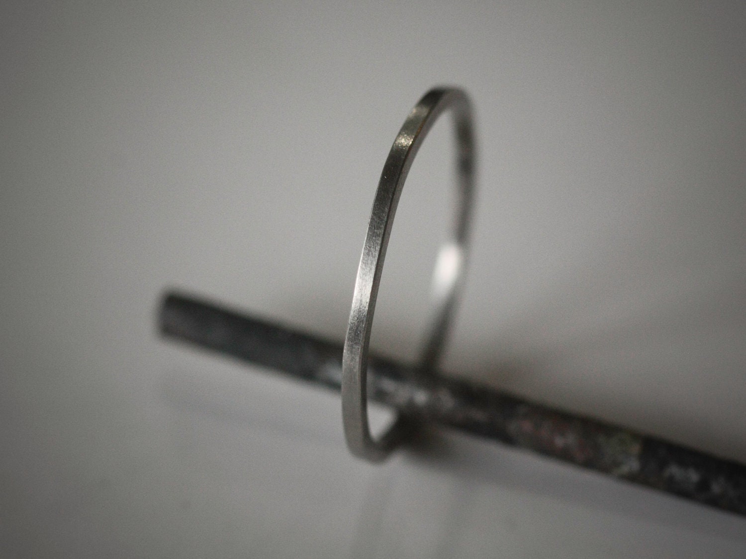 Hand Forged Ring Recycled Palladium Eco Friendly Metal Stacking