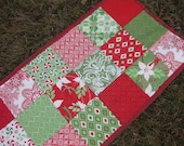 FREE SHIPPING Christmas table runner in Christmas fabric Moda Flurry by Kate Spain snowflake modern REVERSIBLE