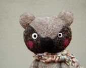 Needle Felted One of a Kind Shabby Vintage Inspired Teddy Bear