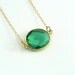Emerald Quartz  Necklace 14K Gold Filled Solitaire Gemstone Handmade Minimalistic Fashion May Birthstone