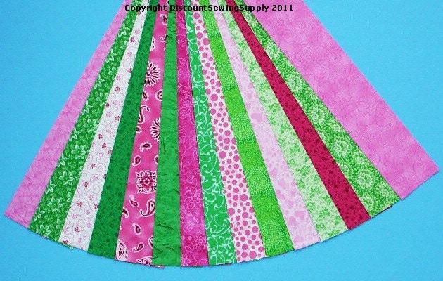 Green Pink Fabric Jelly Roll Quilt Strip Pack Cotton Quilting Fabric Die Cut No Dups