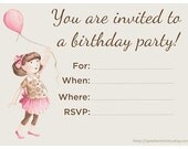 PDF Printable Birthday Party Invite