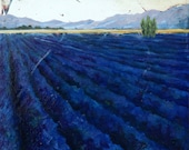 Lavender Fields mountain background textured board