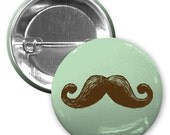 Handlebar Mustache Button, Moustache Pinback Button, Moustache Badge, Mustache Badge, Movember Button