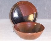 Ceramic Bowl Serving Dish Fruit Tomato Red Wheel Stoneware Thrown Ceramics Pottery