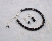 Points Weight  Loss Bracelet Tracker Calculator Sterling Silver Black Crystal