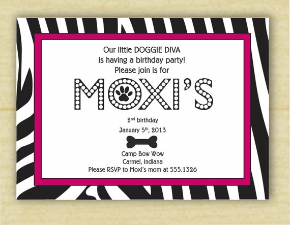 Doggy Diva Birthday Party Invitation Il_570xn