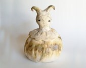 Chimerical Jar - hand built warm white pinch pot
