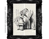 ALICE In WONDERLAND Art Print on upcycled vintage Book Page Art Print Dictionary Page Art Print 8x10