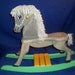 Brand New Gray Stained Handmade Wooden Rocking Horse