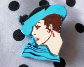 SALE Vintage Art Deco Lady Brooch