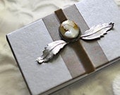 Bride Heirloom Album, Maid of Honor Gift, Bridal Shower Guest Book, Ancestry Genealogy Photo Album, Art Deco Shell Cameo