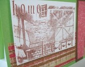 Housewarming Card - Greeting Card - Home Warms the Heart - Green, Pink and Brown - Holiday Greetings - Handmade Cards