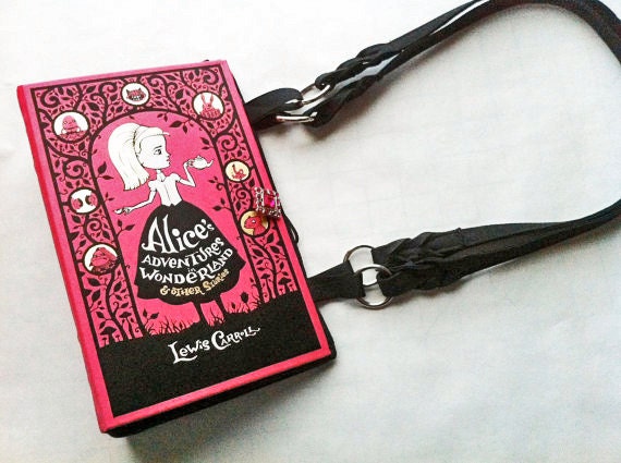 Alice In Wonderland Book Purse - CHOOSE YOUR HANDLE