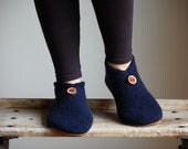 Women Slippers, Wool Felt Shoes, Eco Friendly, women size 8, Don't Box Me In
