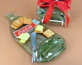 Melted Bottle Cheese Tray Vintage Soda Bottle - Upcycled / Recycled by Mitchell Glassworks