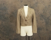 SALE vintage Western Blazer - 70s Cropped Blazer - Brown Brown Wool Jacket Sz M
