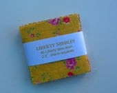 40 Liberty fabric 2.5 inch charm squares - Yellow - 40 Liberty tana lawn 2.5"  patchwork squares