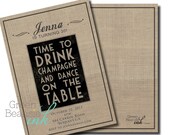 DRINK CHAMPAGNE Printable Party Invitation Il_170x135