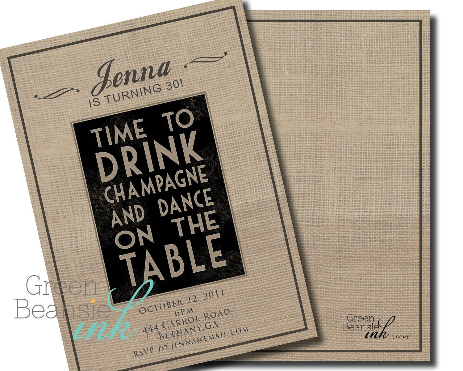 DRINK CHAMPAGNE Printable Party Invitation Il_570xn