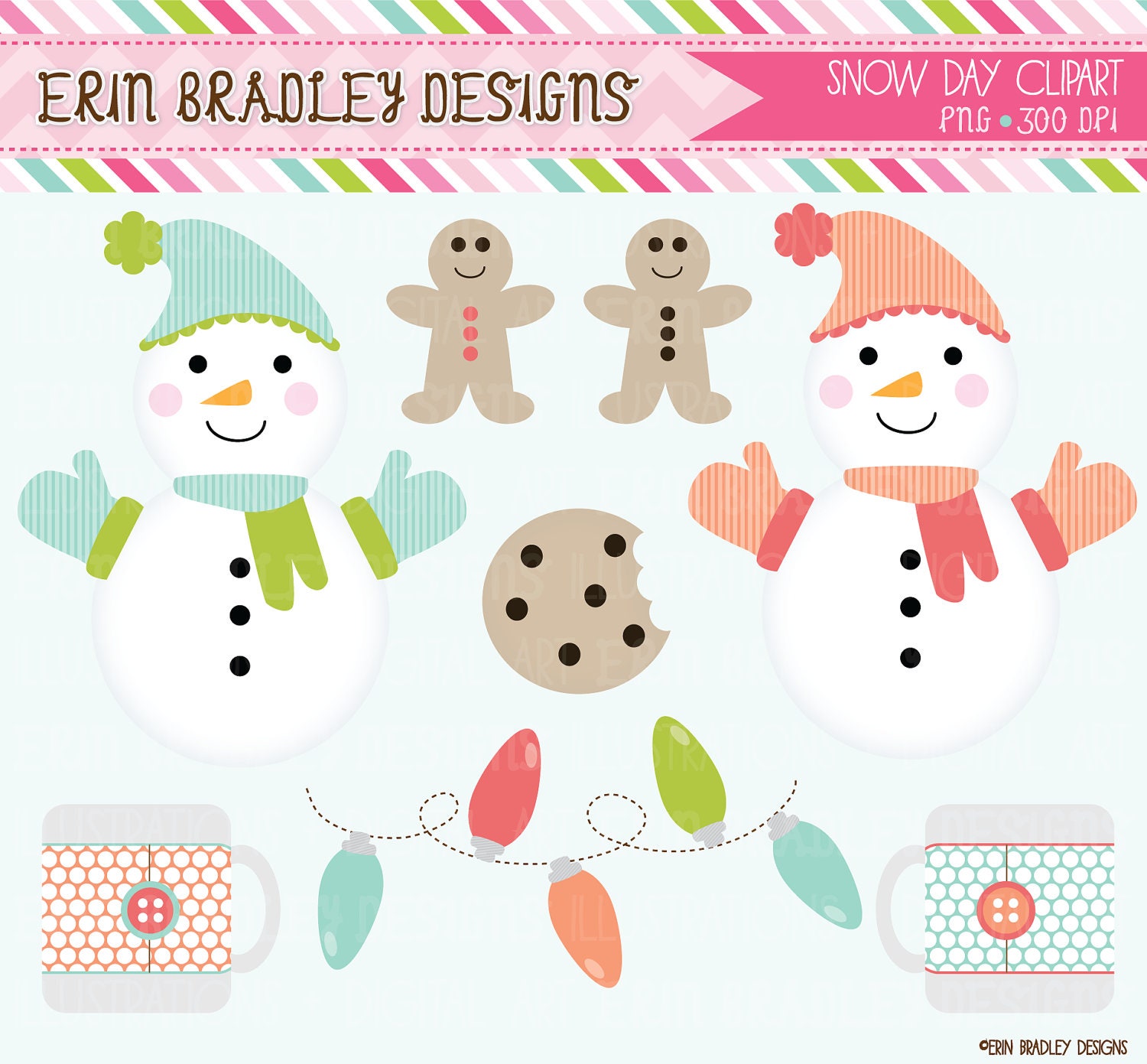 Holiday Christmas Clipart Clip Art Personal & Commercial Use Snow Day Fun Il_170x135