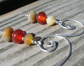 Yellow and Orange Stone Earrings - Autumn Leaves