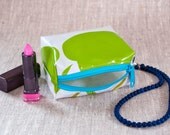 Purse Pouch Make Up Bag Pill Case Green Apple Oilcloth