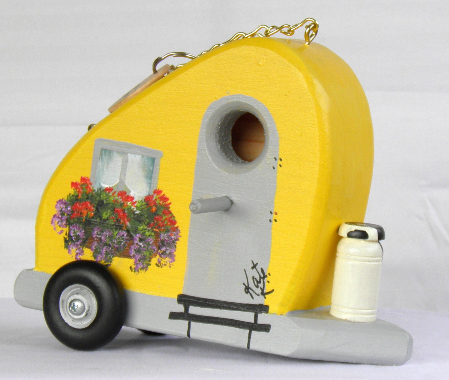 Eco-Friendly Tear Drop Trailer, Small Hand Made, Yellow Trailer