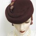 1940's French Sculpted Toque/ Bordeaux