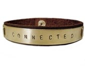 Men's Personalized Jewelry, Custom hand stamped bracelet, Personalized Leather Cuff Bracelet, Buy 2 bracelets get the third for free