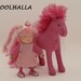 Pink Wool Felt Horse- Waldorf toy, pony, toy horse, dollhouse, animal