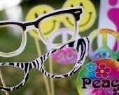 60s Groovy Peace PHOTOBOOTH PROPS - EDITABLE Text Instant Download Il_170x135