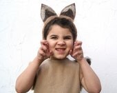 Fox Costume "Foxtume" - Eco Friendly Wool Kids Brown Dress Hat & Tail in SIZE 3T to 6T - Halloween Dress Up Play