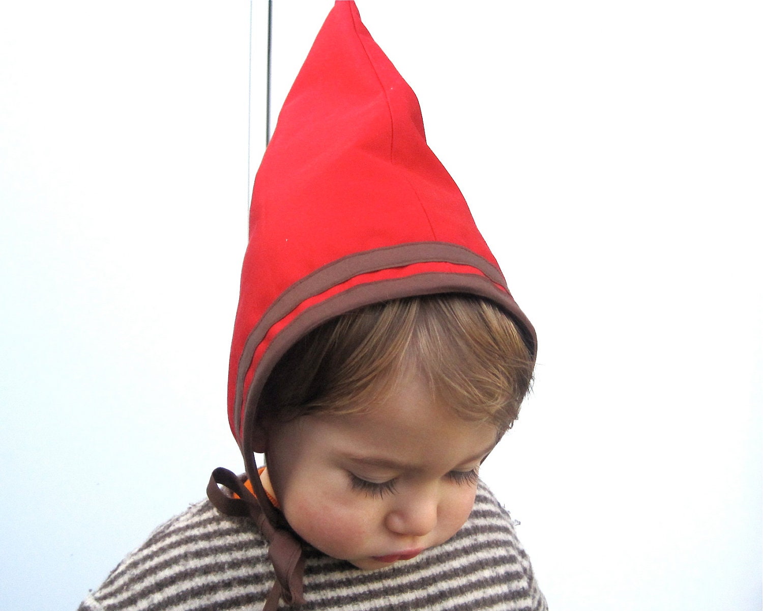 Toddler Gnome Hat - Red Woodland Elf Costume - Pixie Hat - Double Thick Baby Bonnet - Fall Winter Kids Accessory Photo Prop (Ready to Ship)