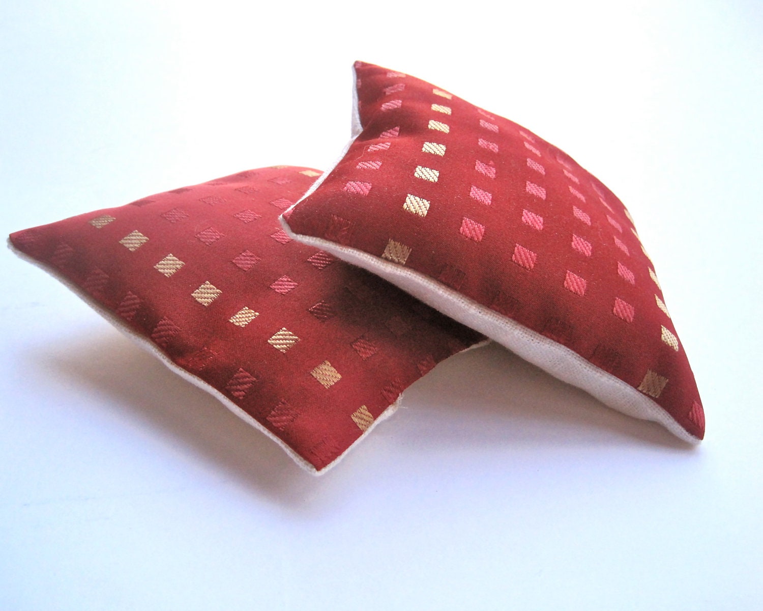 Eco Friendly Burgundy Red Balsam Sachets SET of 2 - Holidays Home Decor, Housewarming, Hostess Favours, Spa Bathroom - Gift Under 25