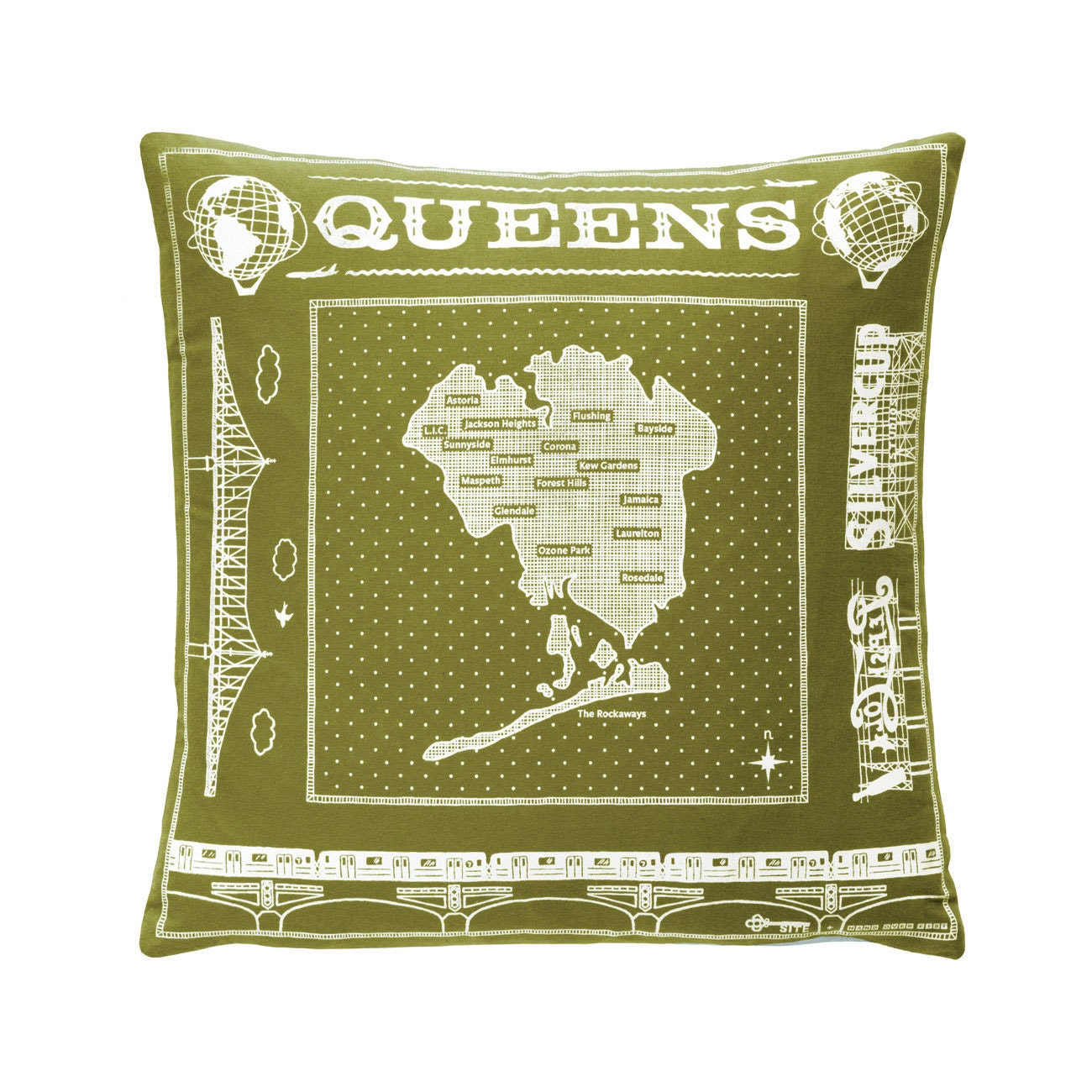 Queens pillow - green