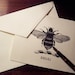 Napoleonic Bee Monogrammed Personalized Note Cards Black Ivory Set of 10 with Initials Great Hostess Gift