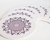 Coaster Set of Eight Letterpress Folk Art Patterns