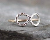 Infinity Knot Ring - 14K Yellow Gold Filled and Sterling Silver  - Rustic Jewellery - Promise Ring - Best Friends - Wedding - Anniversary