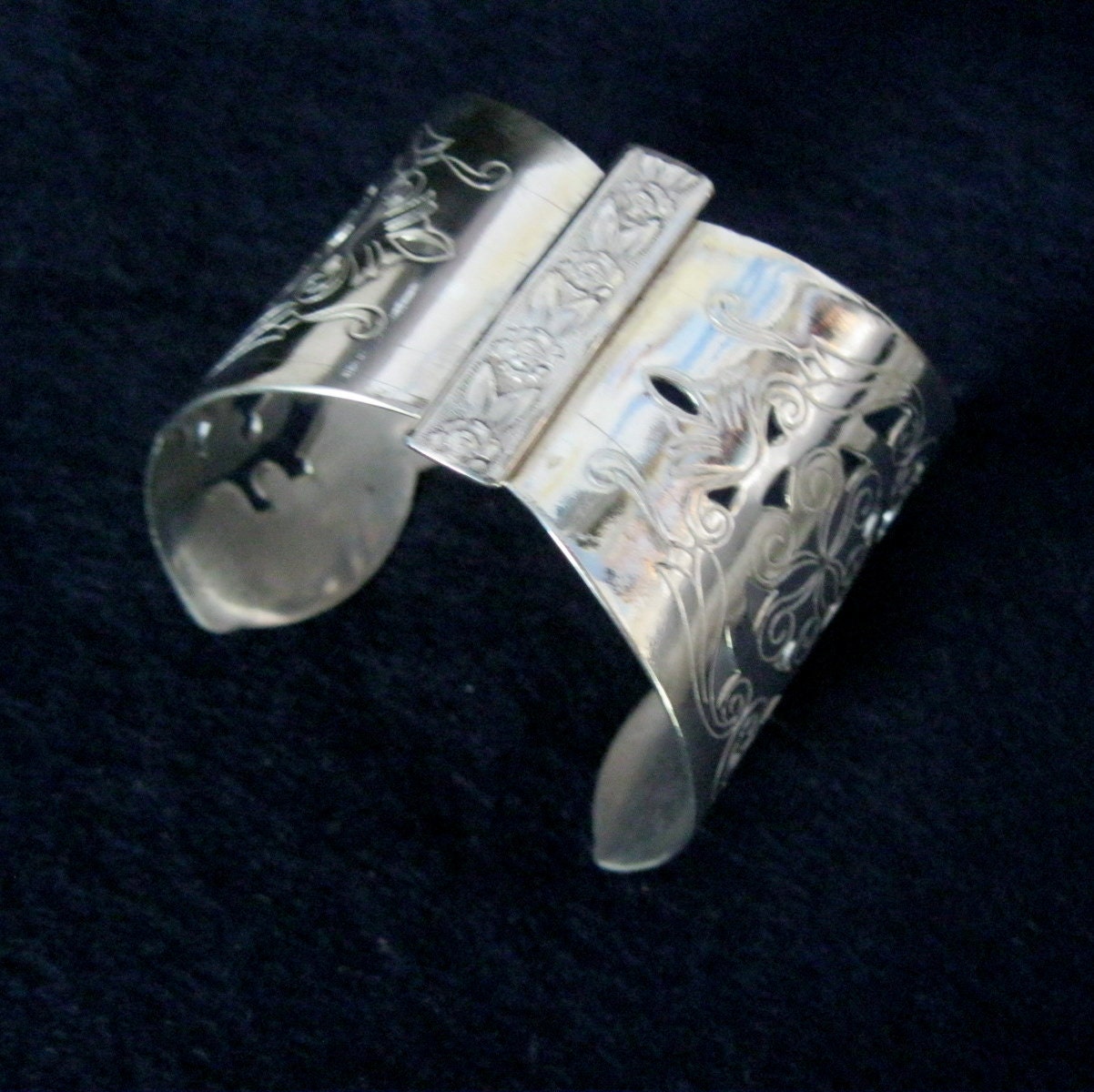 Antique Cuff Bracelet silver dish