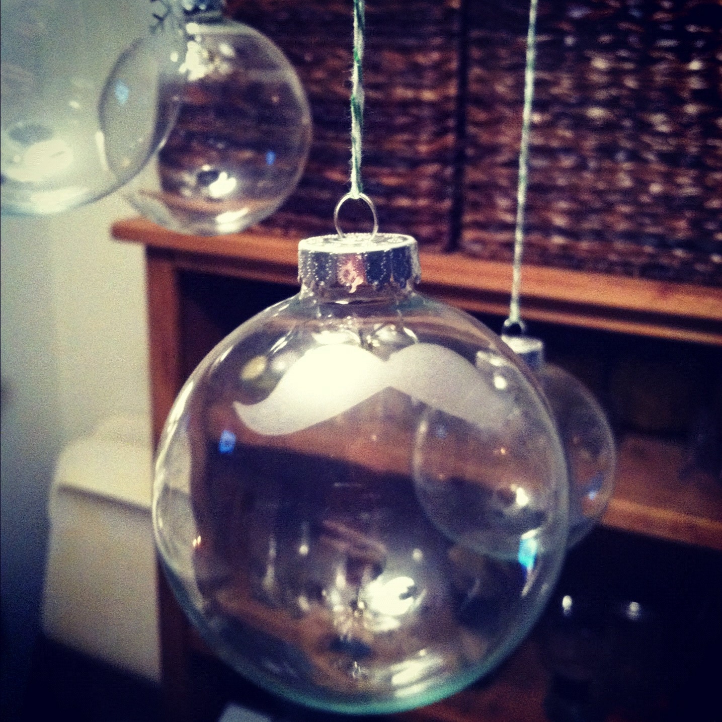 Mustache Glass Ornament
