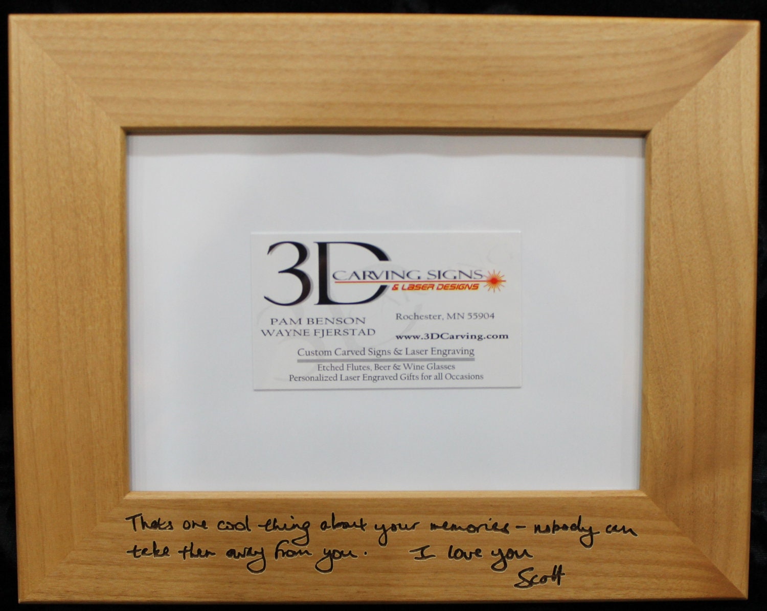 5 x 7 Alder Photo Frame with your custom scanned writing - Gifts for Mother's Day, Graduations, Weddings, Father's Day, Christmas