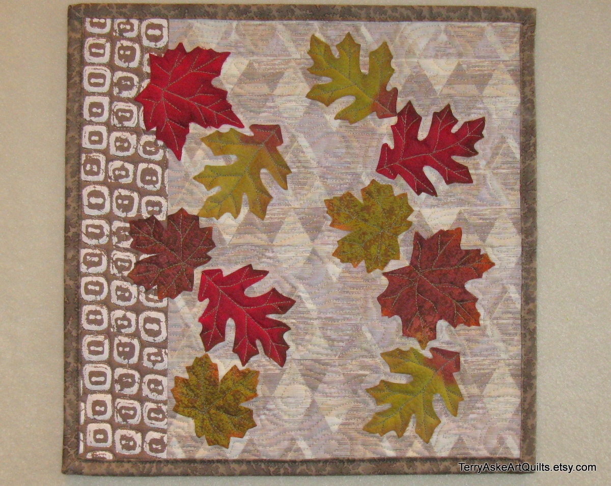 Autumn Leaves Quilted Wall Hanging