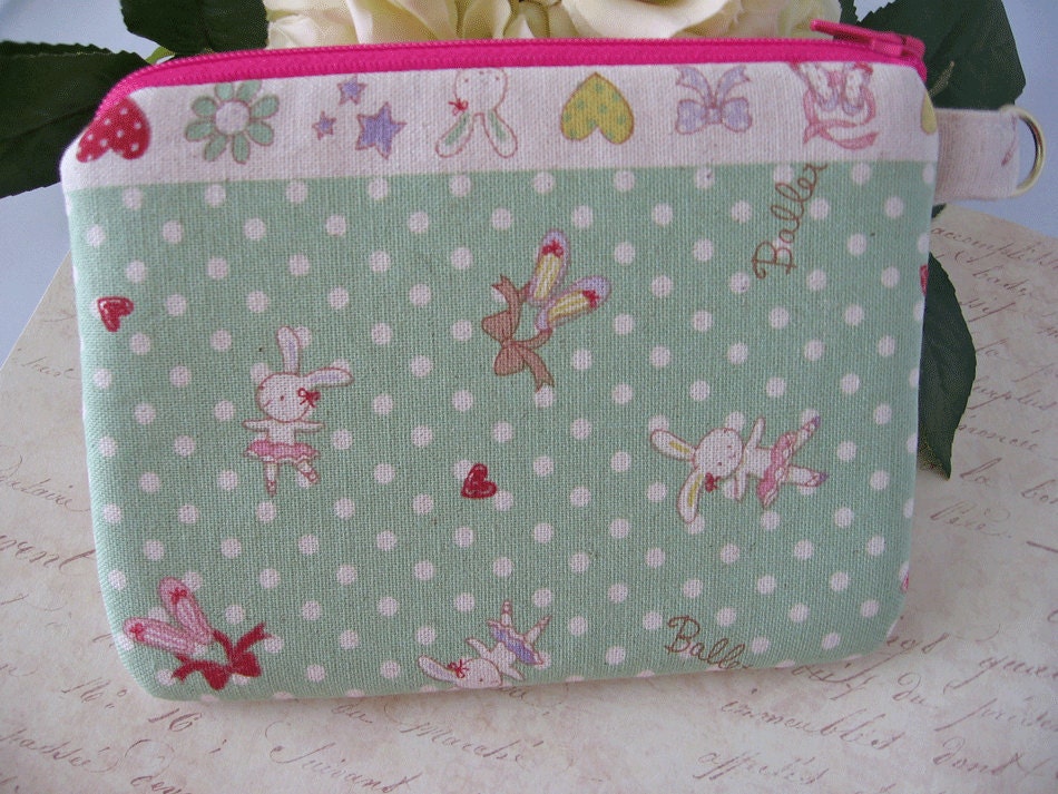 READY TO SHIP /  Ballet  / zipper pouch / camera bag /coin purse/ ballerina shoes zipper bag