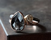Black Diamond Ring in 14kt Rose Gold - Engagement