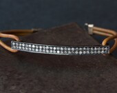Pavé Diamond Bar and Leather Bracelet- as seen in LUCKY Magazine