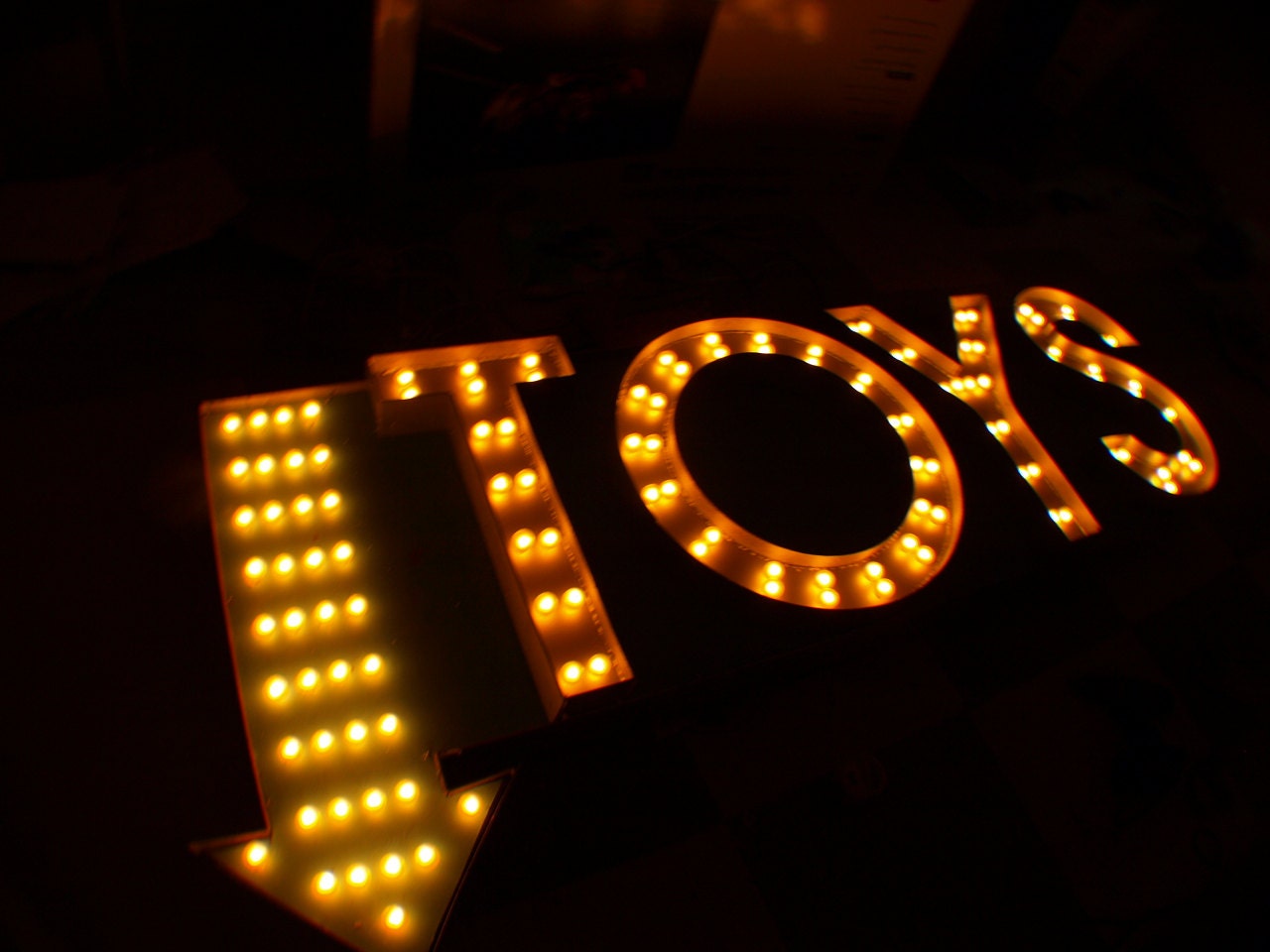 TOYS ARROW Vintage Marquee Art  7ft X 3ft 200 Bulbs Any Custom