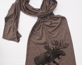 Scarf - MOOSE (in Snow Shoes) Jersey Tri-Blend Extra Long Wrap (3 Colors Available)
