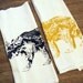 Set of 2 Towells - California BEAR - Multi-Purpose Flour Sack Kitchen or Bar - Renewable Natural Cotton